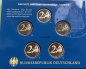 Preview: Deutschland Off. Blister 2023 Hamburg Elbphilharmonie 2-Euro-Gedenkmünzenset (A,D,F,G,J) Spiegelglanz