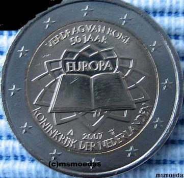 Niederlande 2 Euro Gedenkmünze 2007 Römische Verträge