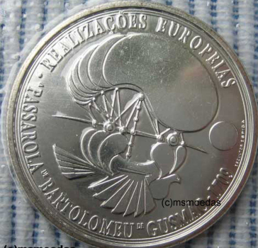 Portugal 8 Euro Silber Sondermünze 2007 Luftschiff Bartolomeu de Gusmao