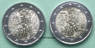 Deutschland Frankreich 2 x 2 Euro 2019 Mauerfall Gedenkmünzen D+RF