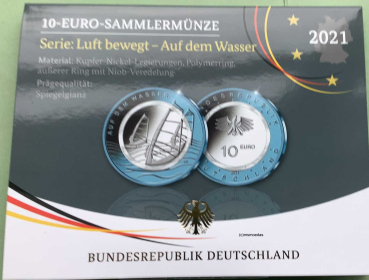 Deutschland 10 Euro 2021 Auf dem Wasser Sondermünzen A (Berlin) Proof