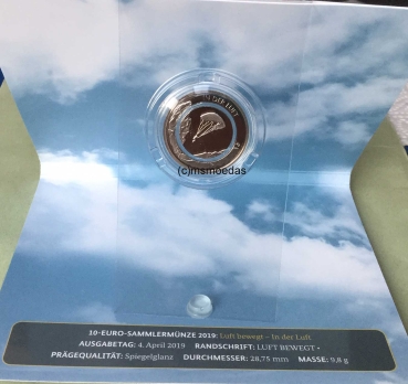 Deutschland 10 Euro 2019 In der Luft Sondermünzen F (Stuttgart) Proof