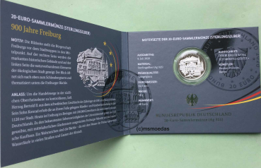 Preview: Deutschland 20 Euro Sondermünze 2020 Freiburg PP
