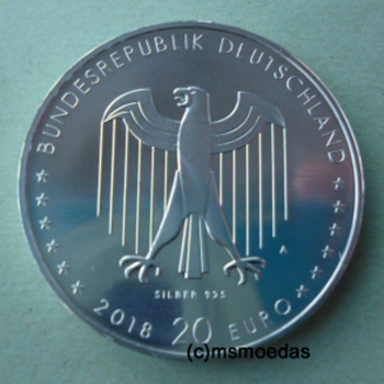 Preview: Deutschland 20 Euro Sondermünze 2018 Peter Behrens (A)