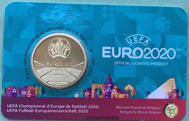 Belgien 2,50 Euro CoinCard 2021 UEFA Fußball-Europameisterschaft 2020 franz. Ausgabe