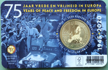 Preview: Belgien 2,50 Euro CoinCard 2020 Frieden Freiheit Europa franz. Ausgabe