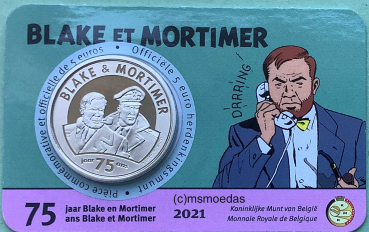 Belgien 5 Euro CoinCard 2021 Blake & Mortimer Sondermünze