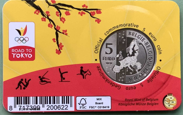 Preview: Belgien 5 Euro CoinCard 2021 Olympia Tokio Sondermünze