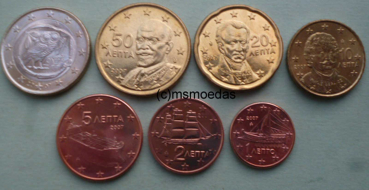 Griechenland Kleiner Euro KMS 1 Cent bis 1 Euro 2010