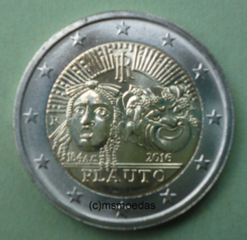 Italien 2 Euro Gedenkmünze 2016 Plautus (Plauto)