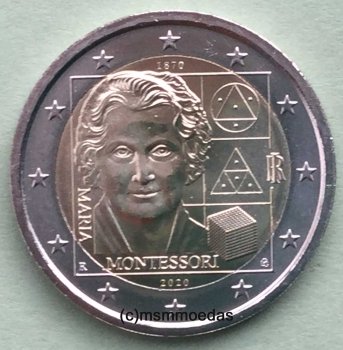 Italien 2 Euro Gedenkmünze 2020 Maria Montessori