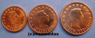 Luxemburg 1+2+5 Euro-Cent Münzen 2004