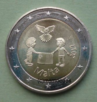 Malta 2 Euro Gedenkmünze 2017 Frieden Peace