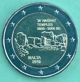 Preview: Malta 2 Euro CoinCard 2019 Ta' Hagrat Tempeln Gedenkmünze