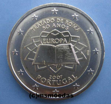 Portugal 2 Euro Gedenkmünze 2007 Römische Verträge