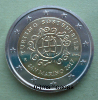 Preview: San Marino 2 Euro Blister Gedenkmünze 2017 Tourismus FDC