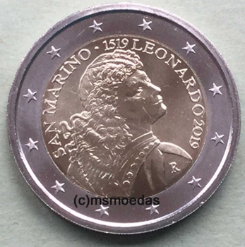 San Marino 2 Euro Gedenkmünze 2019 Leonardo da Vinci