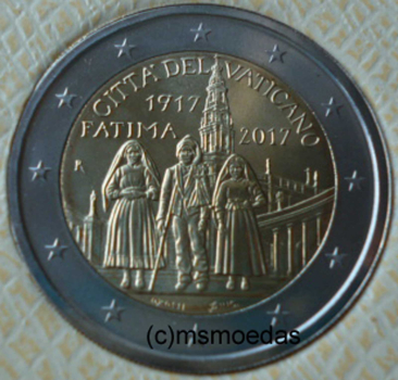 Preview: Vatikan 2 Euro Gedenkmünze 2017 Fatima Blister FDC