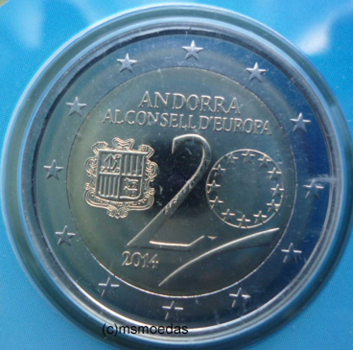 Andorra 2 Euro Gedenkmünze 2014 Europarat