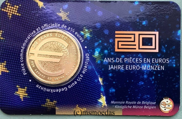 Belgien 2,50 Euro CoinCard 2022 Euro-Münzen 20 Jahre franz. Ausgabe