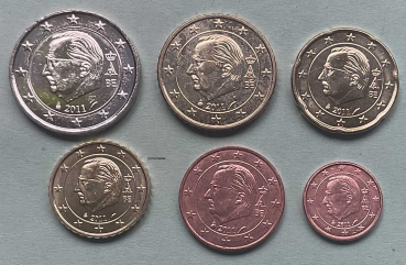 Belgien Euro KMS (klein) 2011 (1 Cent, 5 Cent, 10 Cent, 20 Cent, 50 Cent, 2 Euro)