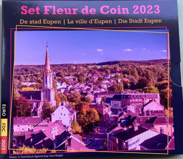Belgien Offizieller Kursmünzensatz 2023 (1 Cent bis 2 Euro + 2 x 2,50 Euro Sondermünzen) Eupen