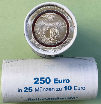 Deutschland 10 Euro Rolle Sondermünzen 2026 Rettungsdienste (J)