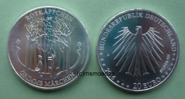 Deutschland 20 Euro Sondermünze 2016 Grimms Märchen Rotkäppchen (A)