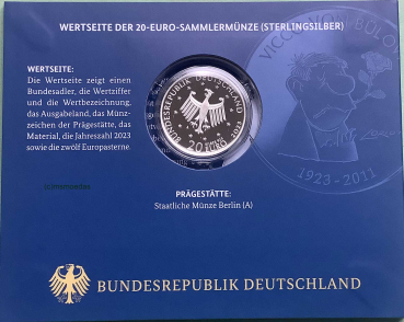 Preview: Deutschland 20 Euro Silber Sondermünze 2023 Loriot PP