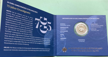 Preview: Deutschland 20 Euro Silber Sondermünze 2024 Grundgesetz PP