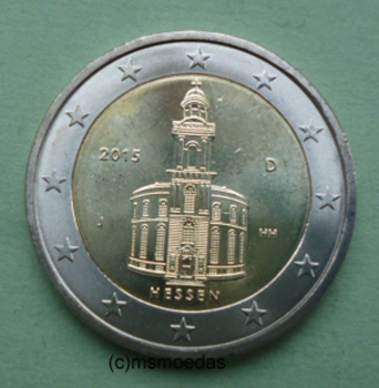 Deutschland 2 Euro Gedenkmünze 2015 Hessen (J) Hamburg