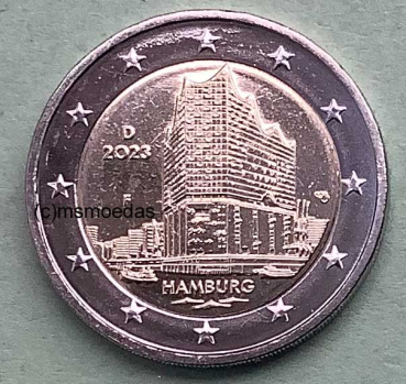 Deutschland 2 Euro Gedenkmünze 2023 Hamburg – Elbphilharmonie (D)
