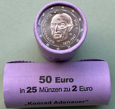 Deutschland 2 Euro Rolle Gedenkmünzen 2026 Konrad Adenauer (D) München