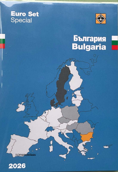 Bulgarien 8 Euromünzen 1 Cent bis 2 Euro 2026 Münzkarte Euro-Kursmünzensatz KMS