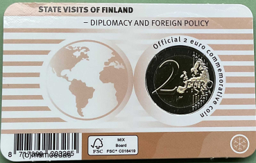 Preview: Finnland 2 Euro CoinCard 2025 Staatsbesuche Gedenkmünze FI/SE