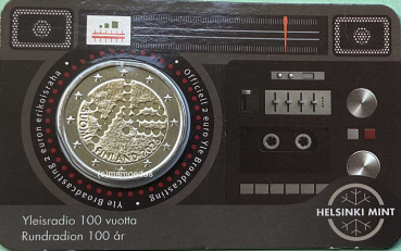 Finnland 2 Euro CoinCard 2026 Finnischer Rundfunk Yleisradio Gedenkmünze FI/SE
