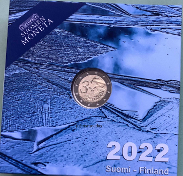 Finnland 2 Euro 2022 Erasmus-Programm Gedenkmünze Proof Etui