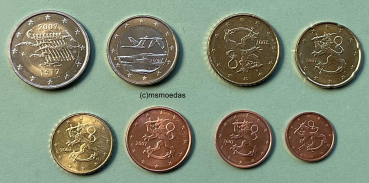 Finnland Euro KMS 2007 (1 Cent bis 2 Euro Gedenkmünze)