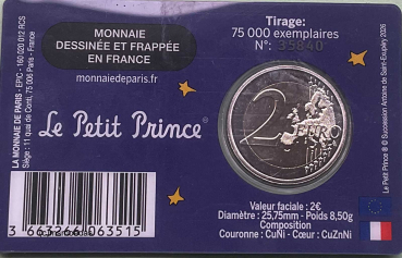 Preview: Frankreich 2 Euro CoinCard 2026 Der kleine Prinz Wolke Gedenkmünze