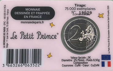 Frankreich 2 Euro CoinCard 2026 Der kleine Prinz Buch Gedenkmünze
