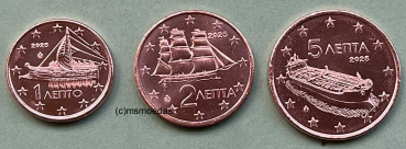 Griechenland 1+2+5 Euro-Cent 2025