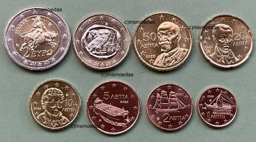 Griechenland Euro KMS 2025 (1 Cent bis 2 Euro)