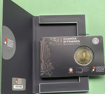 Preview: Italien 2 Euro CoinCard 2024 Finanzpolizei Gedenkmünze FDC