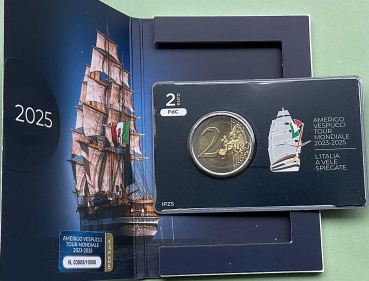 Preview: Italien 2 Euro CoinCard 2025 Amerigo Vespucci Gedenkmünze FDC