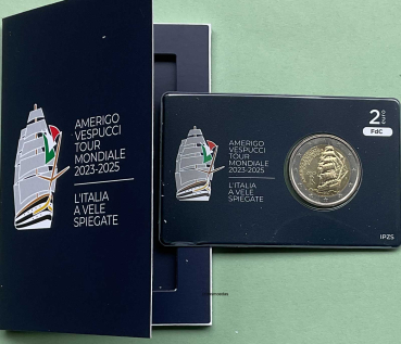 Italien 2 Euro CoinCard 2025 Amerigo Vespucci Gedenkmünze FDC