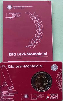 Preview: Italien 2 Euro CoinCard 2024 Levi-Montalcini Gedenkmünze FDC
