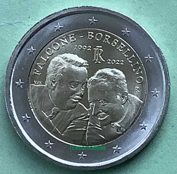 Italien 2 Euro Gedenkmünze 2022 Falcone + Borsellino
