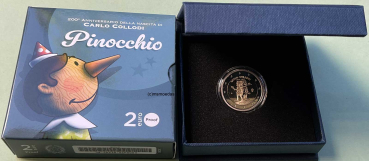 Italien 2 Euro CoinCard 2026 Pinocchio Gedenkmünze Etui Proof PP
