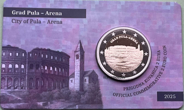 Kroatien 2 Euro 2025 CoinCard Pula Gedenkmünze