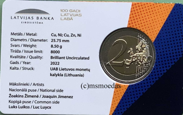 Preview: Lettland 2 Euro CoinCard 2022 Erasmus-Programm Gedenkmünze